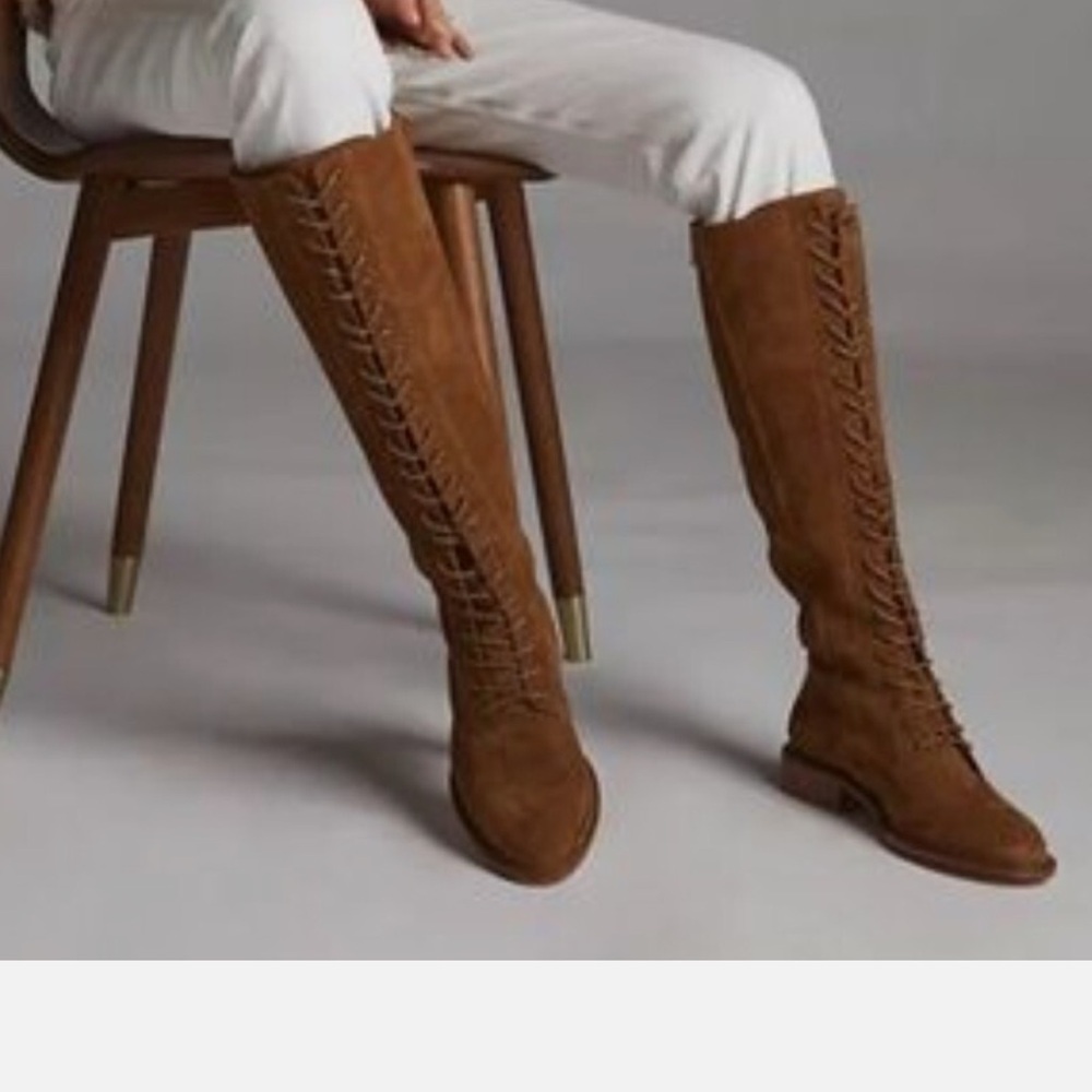 Anthropologie Brown Lace Up Boots